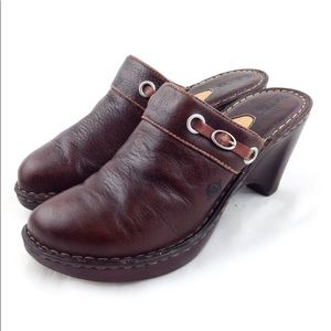 Born Brown Heeled Clogs 8 - N410